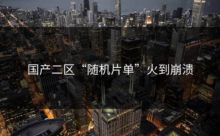 国产二区“随机片单”火到崩溃