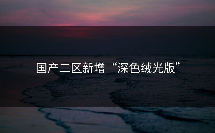 国产二区新增“深色绒光版”