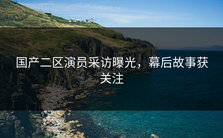 国产二区演员采访曝光，幕后故事获关注