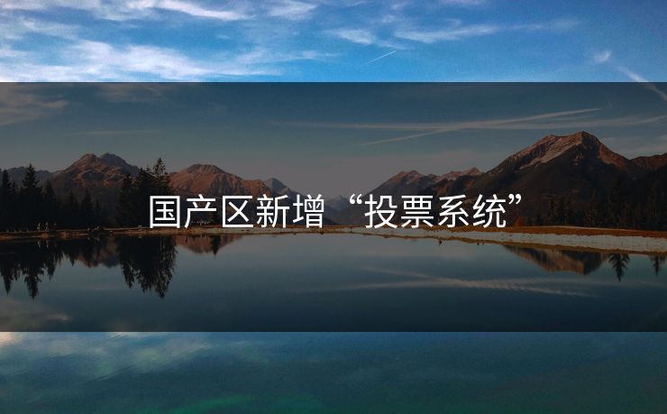 国产区新增“投票系统”